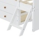 preview thumbnail 17 of 36, Twin Size Platform Bed Frame with 4 Storage Drawers & Guardrail Headboard for Bedroom, Wooden Kids Storage Bed with Ladder