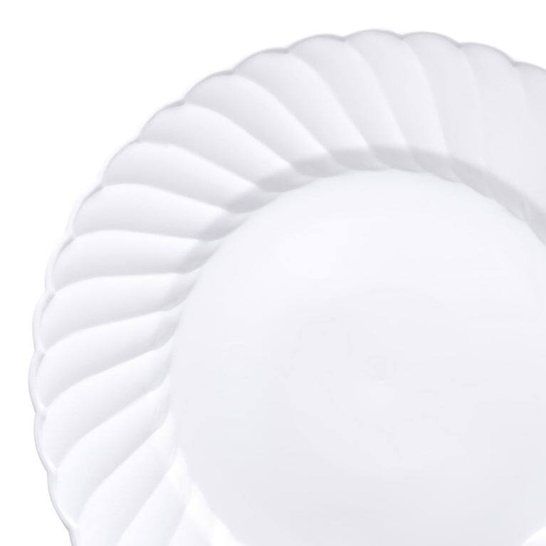 Solid Round Flaired Disposable Plastic Plate Packs - Party Supplies