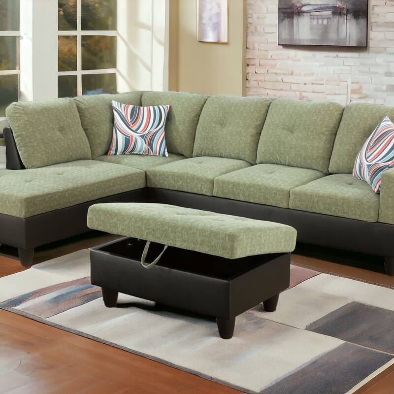 KISRAIS 34" Wide Upholstered Storage Ottoman