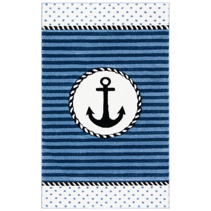 SAFAVIEH Carousel Kids Aftina Nautical Anchor Rug - 2' x 3' - Navy/Ivory - Rectangle