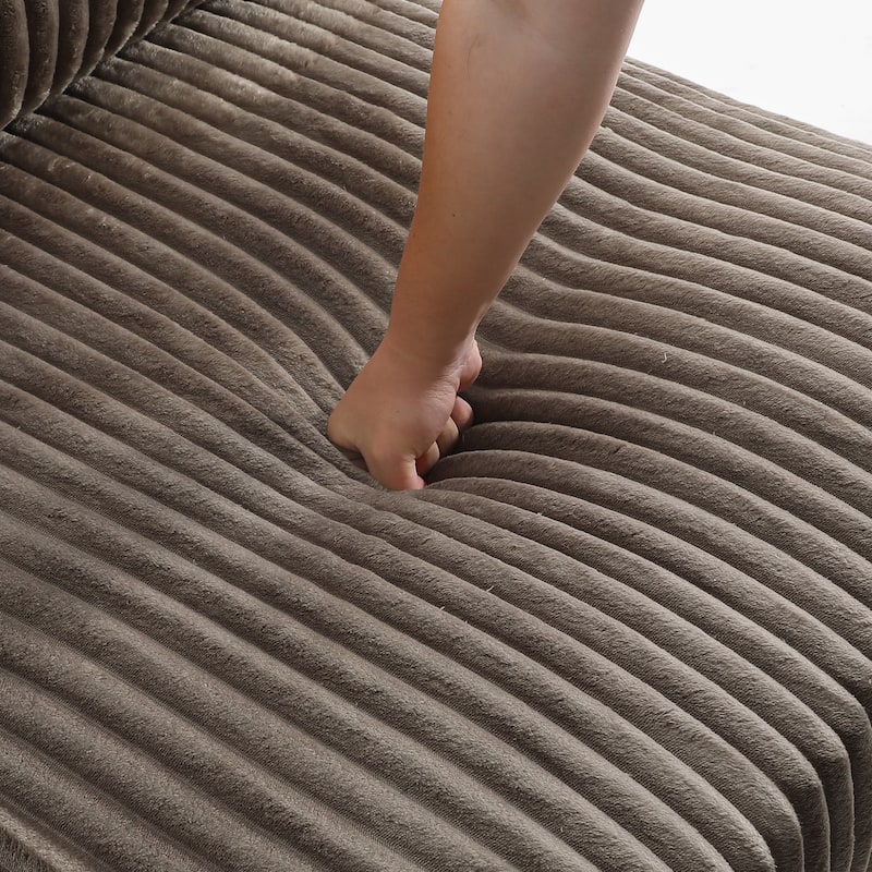 UIXE Upholstered Plush Velvet L Shaped Couch Modular Sofa