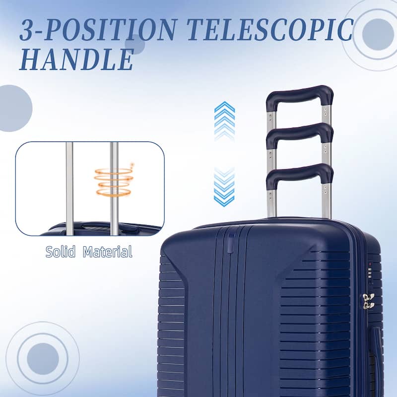 3-Piece, Modern Luggage Sets, Multi-functional Luggage with Spinner Spinner and Combination Lock, for Boarding Travel, Blue