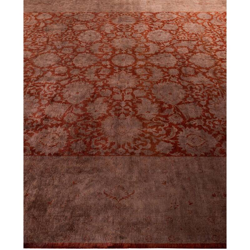 Overdyed One-of-a-Kind Hand-Knotted Area Rug - Red - 10' 1" x 14' 1"