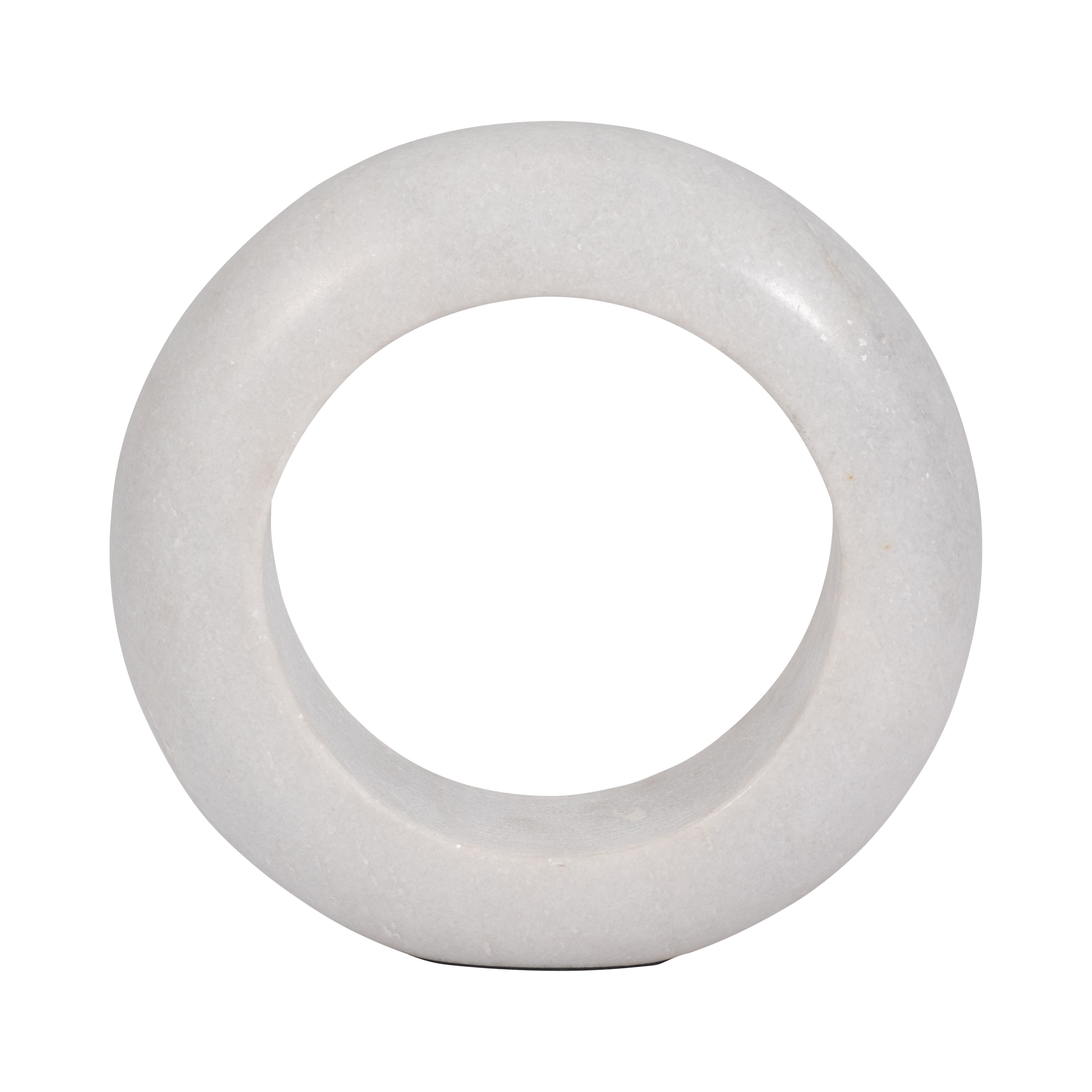 Sagebrook Home White Marble Ring Tabletop Decor, Interior Decoration Accessories, Crafted Decorative Objects