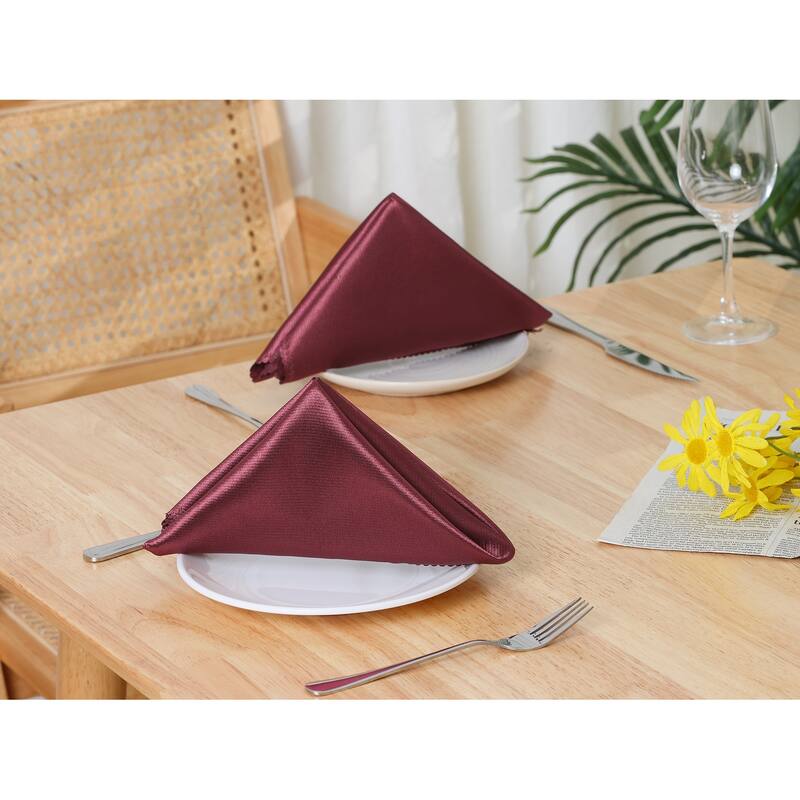 6 Pack Satin Napkins, Great Napkins for Dinner Birthday Party - 20x20inch