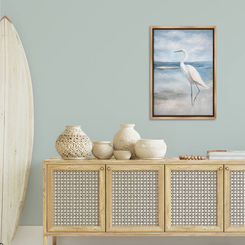 Stupell Elegant Kingdom of Herons Framed Floater Canvas Wall Art Design By Ramona Murdock