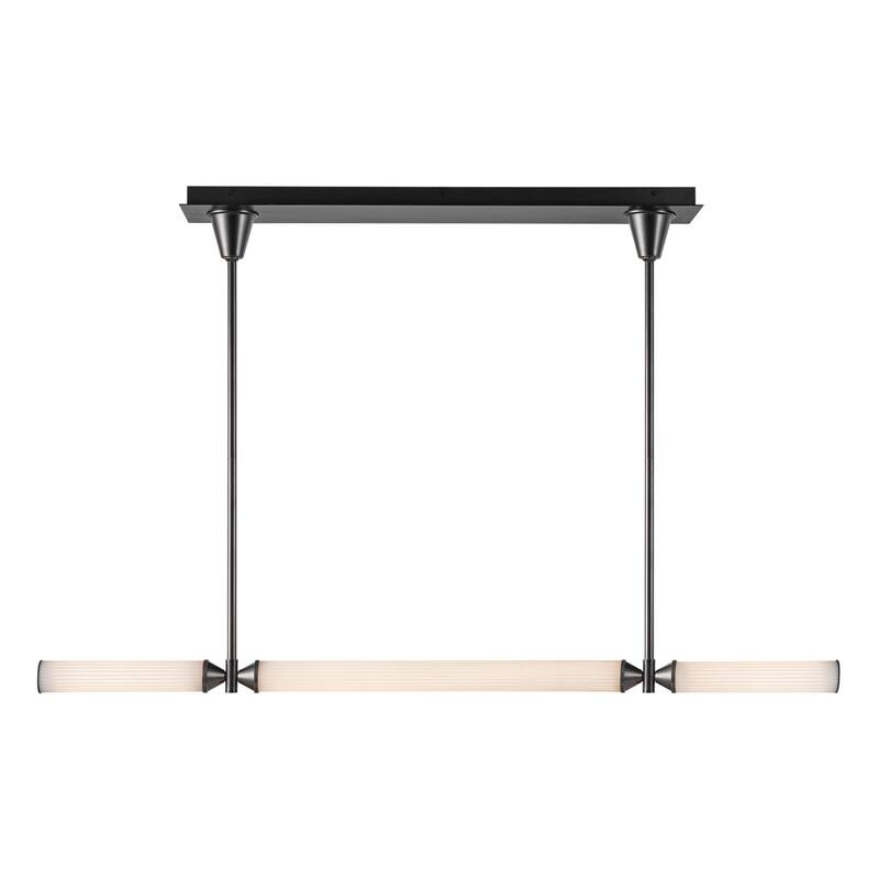 Alora Lighting LP348148 Edwin 48" Wide LED Linear Pendant - Urban Bronze / Frosted Ribbed Glass