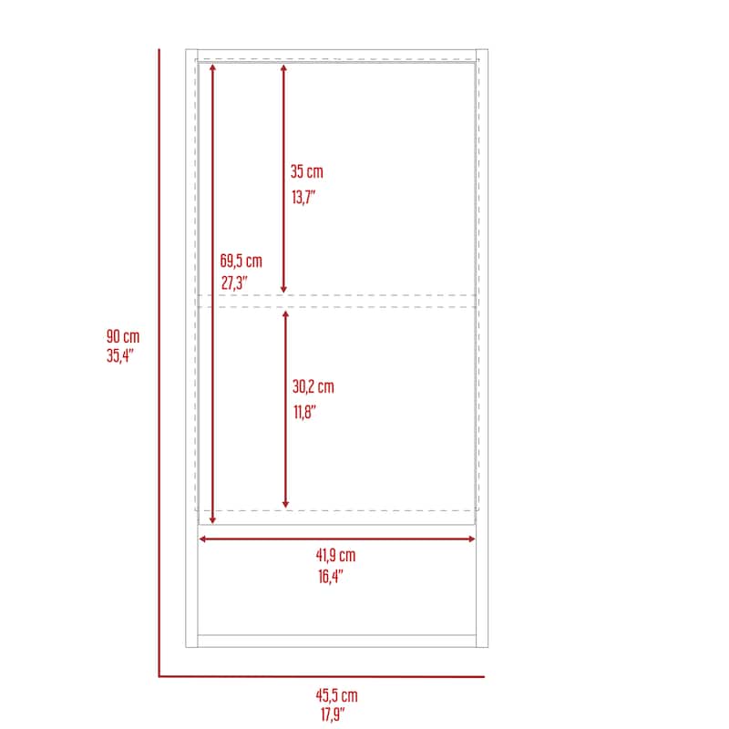 Medicine Cabinet - Large Mirror, Single Door, 2 Interior Shelves, 1 External Shelf, Wall-Mounted Storage