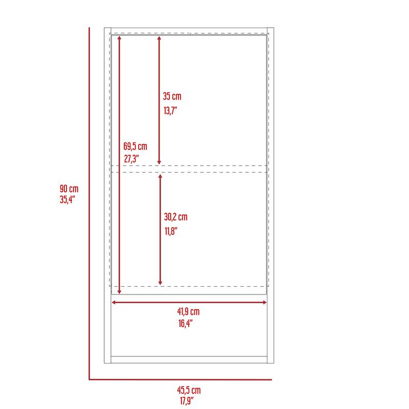Medicine Cabinet with Mirror, One External Shelf and Two Internal Shelves, Light Gray Finish for Bathroom or Bedroom
