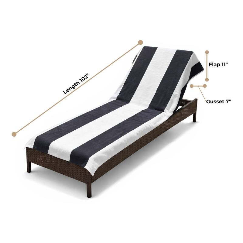 Superior Cotton Cabana Stripe Standard Size Towel/ Chaise Lounge Chair Cover