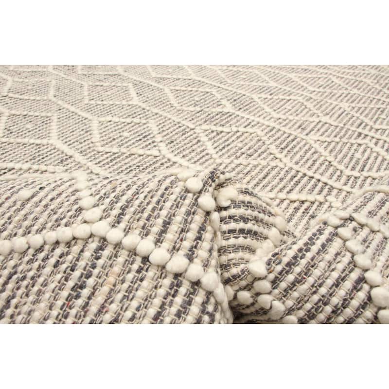 ECARPETGALLERY Braid weave Sienna Cream Wool Rug - 5'0 x 7'9