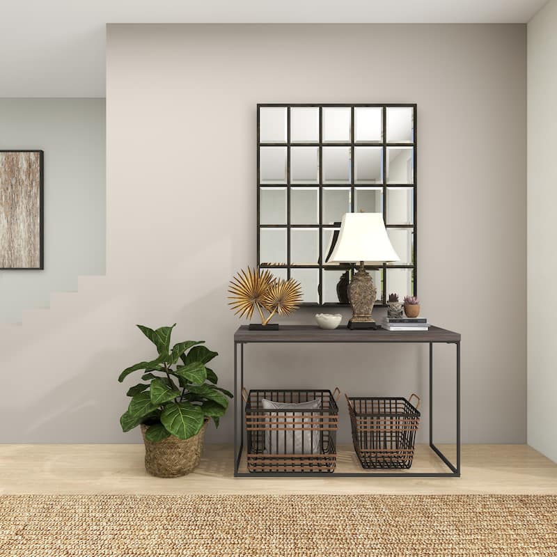 Black Seagrass Decorative and Functional Storage Basket with Handles (Set of 2)