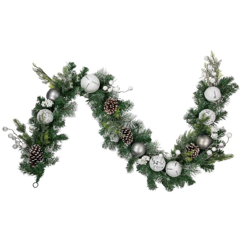 6' Green Pine Frosted Artificial Christmas Garland Pinecones Ornaments