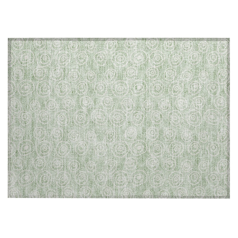 Machine Washable Indoor/ Outdoor Chantille Contemporary Bubbles Rug