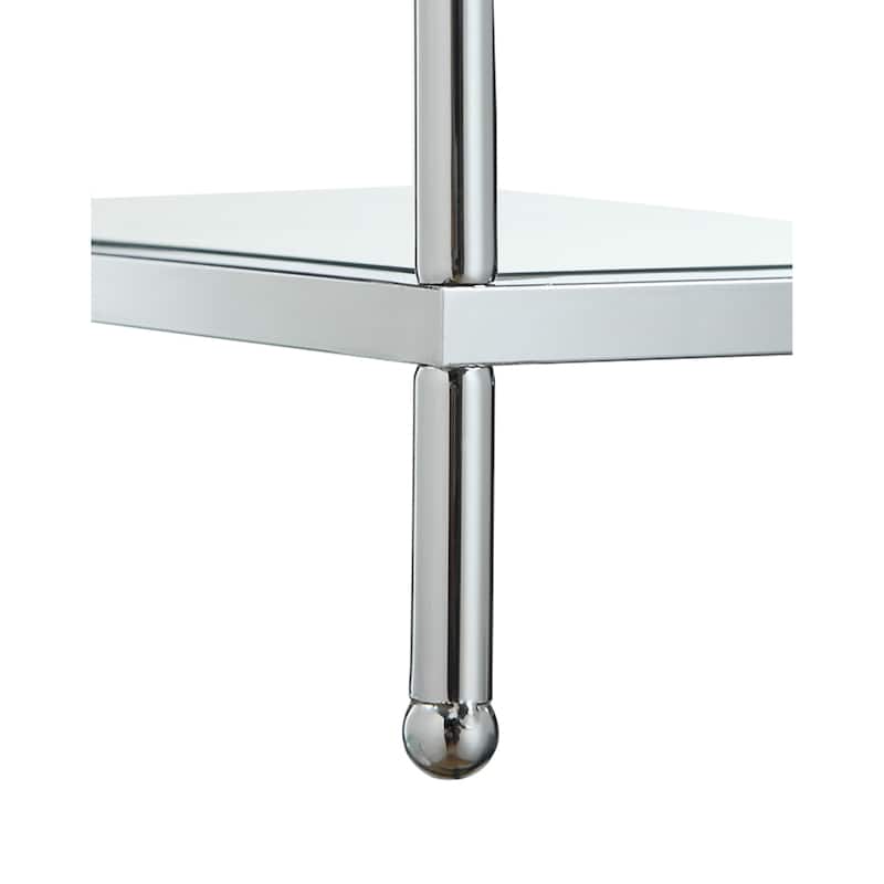 Round End Table 3 Tier Chrome Glass Display Table Living Room Accent Furniture 24"H - 18