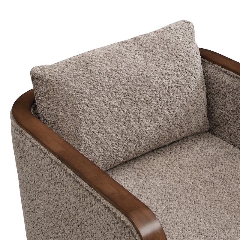 Christopher Knight Home Thaloren Rubberwood Fabric Arm Chair with Upholstered Accent