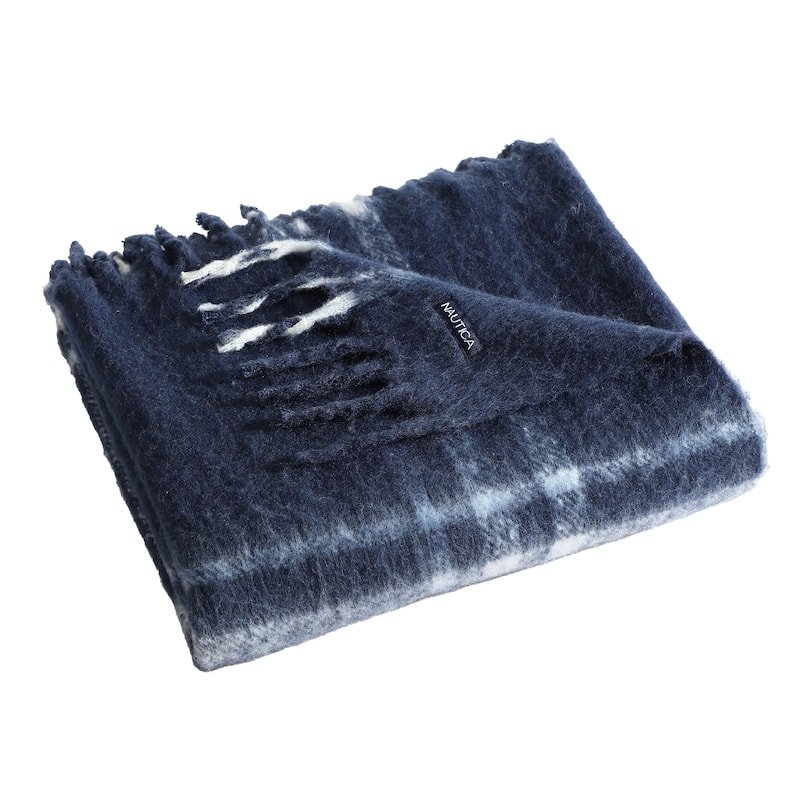 Nautica Ryan Cove Plaid Cozy Throw Blanket - Blue