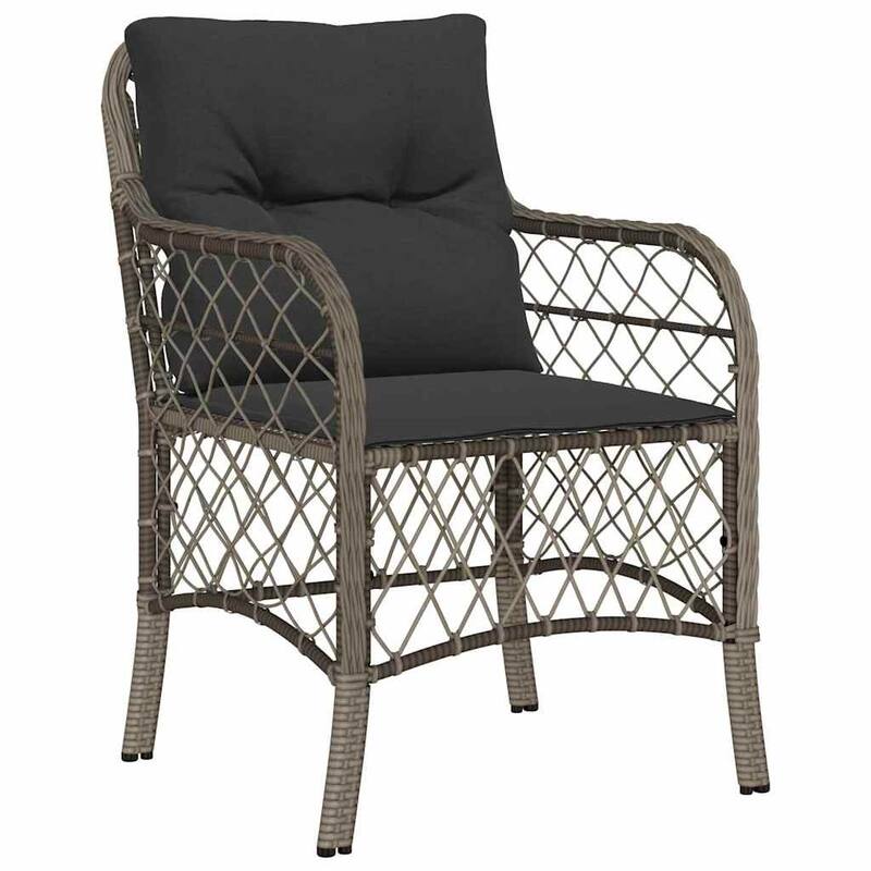 vidaXL Garden Dining Set with Cushion Poly Rattan
