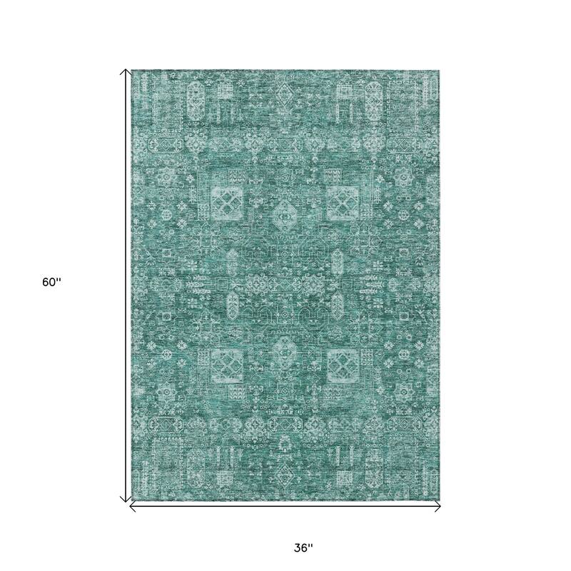 HomeRoots Oriental Transitional Rectangle Outdoor Rug