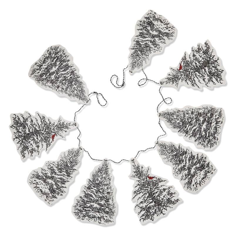Winter Sketches Black Paper Tree Garland for Holiday Decor 78.7 in Decorative Wall Banners Indoor Use Only