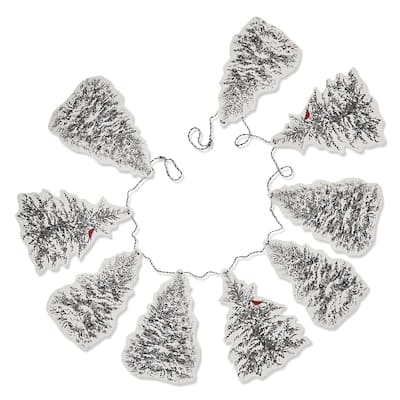 Winter Sketches Black Paper Tree Garland for Holiday Decor 78.7 in Decorative Wall Banners Indoor Use Only