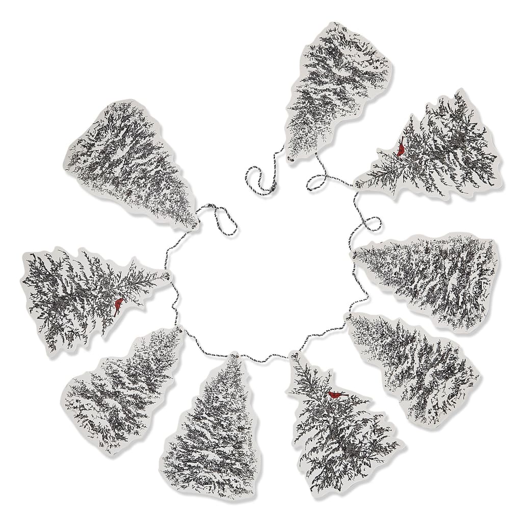 Winter Sketches Black Paper Tree Garland for Holiday Decor 78.7 in Decorative Wall Banners Indoor Use Only