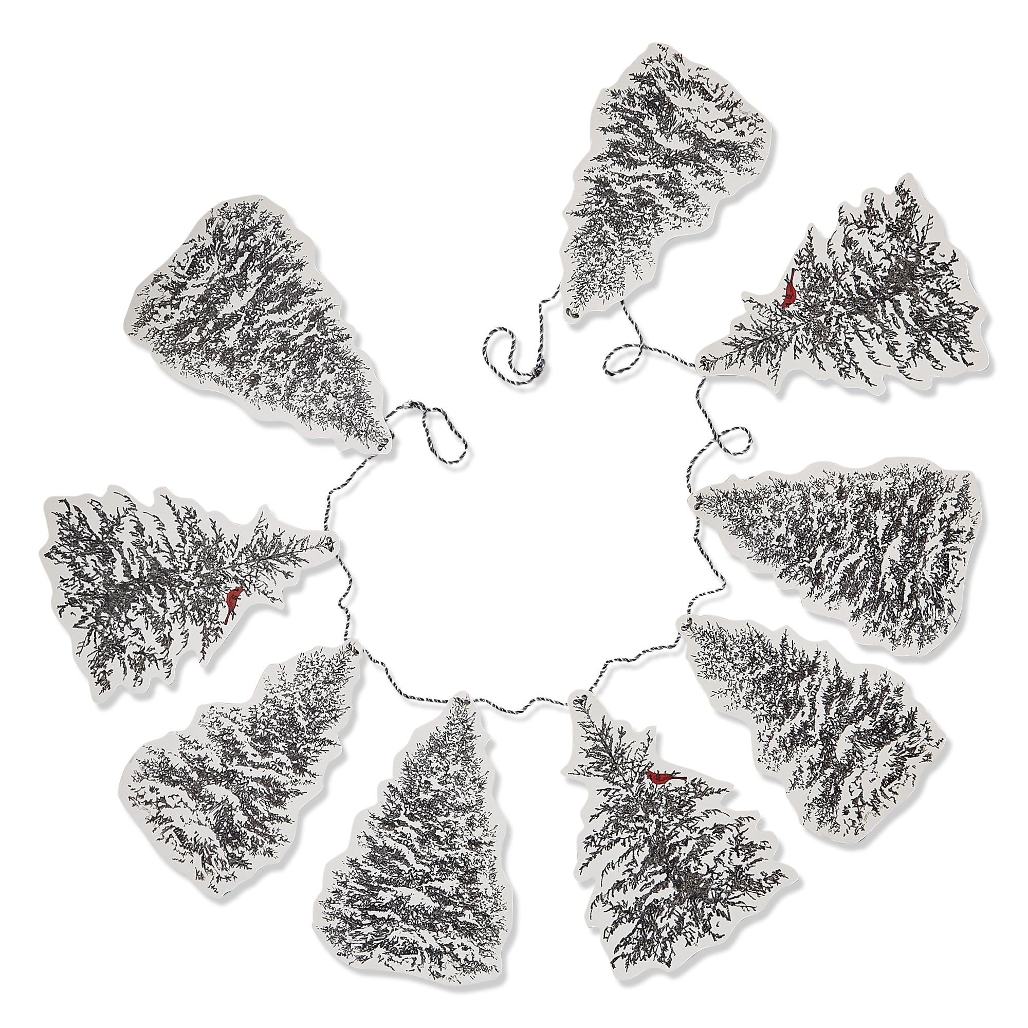 Winter Sketches Black Paper Tree Garland for Holiday Decor 78.7 in Decorative Wall Banners Indoor Use Only