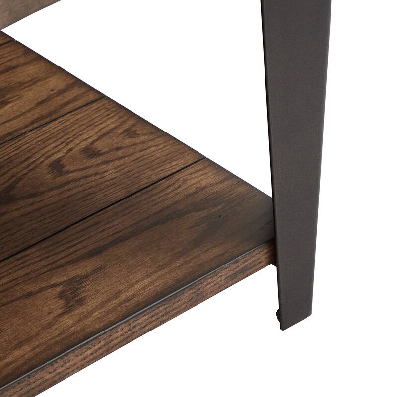 Cain Dark Brown Wood and Metal Tables by iNSPIRE Q Modern