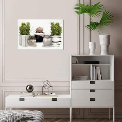 Wynwood Studio Canvas Floral and Botanical Succulent View Green and Modern & Contemporary Wall Art Canvas Print