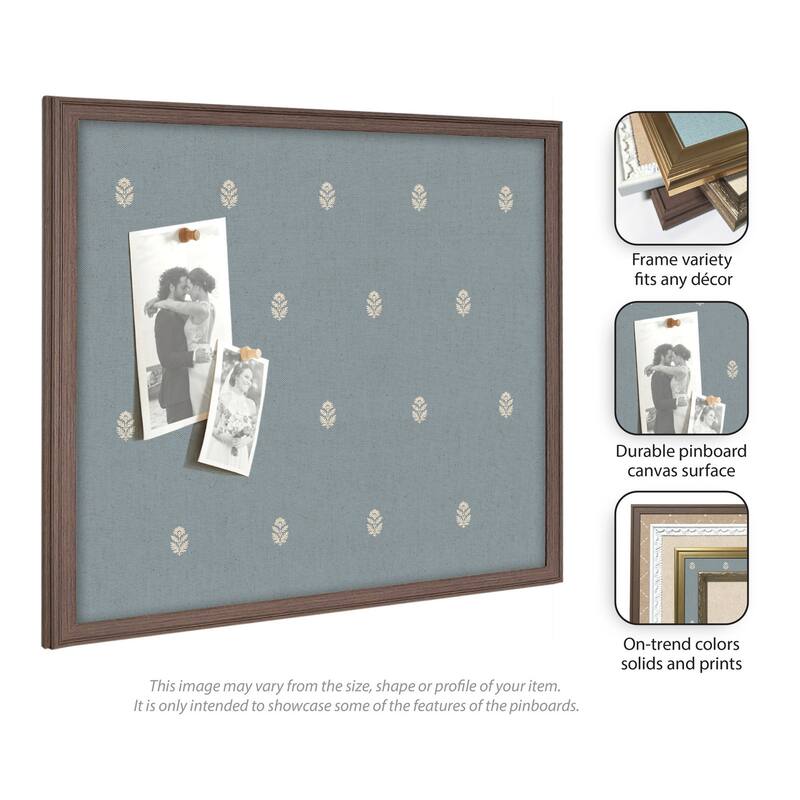 Kate and Laurel Pinboard Blue Botanical Block Print