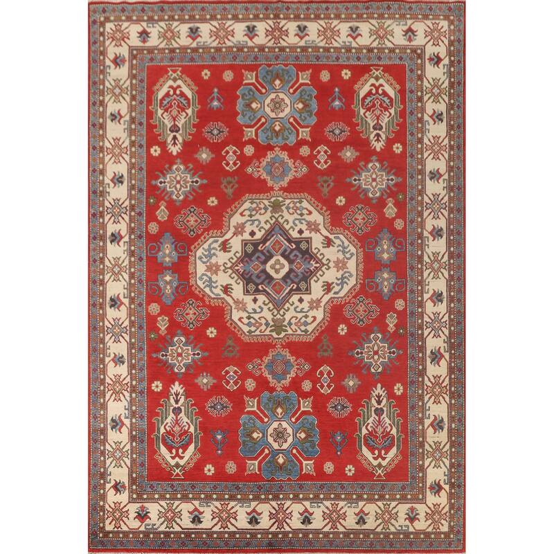 Traditional Kazak Oriental Area Rug Handmade Red Wool Carpet - 8'7"x 11'3"