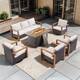 Option Brown Wicker Beige Cushion