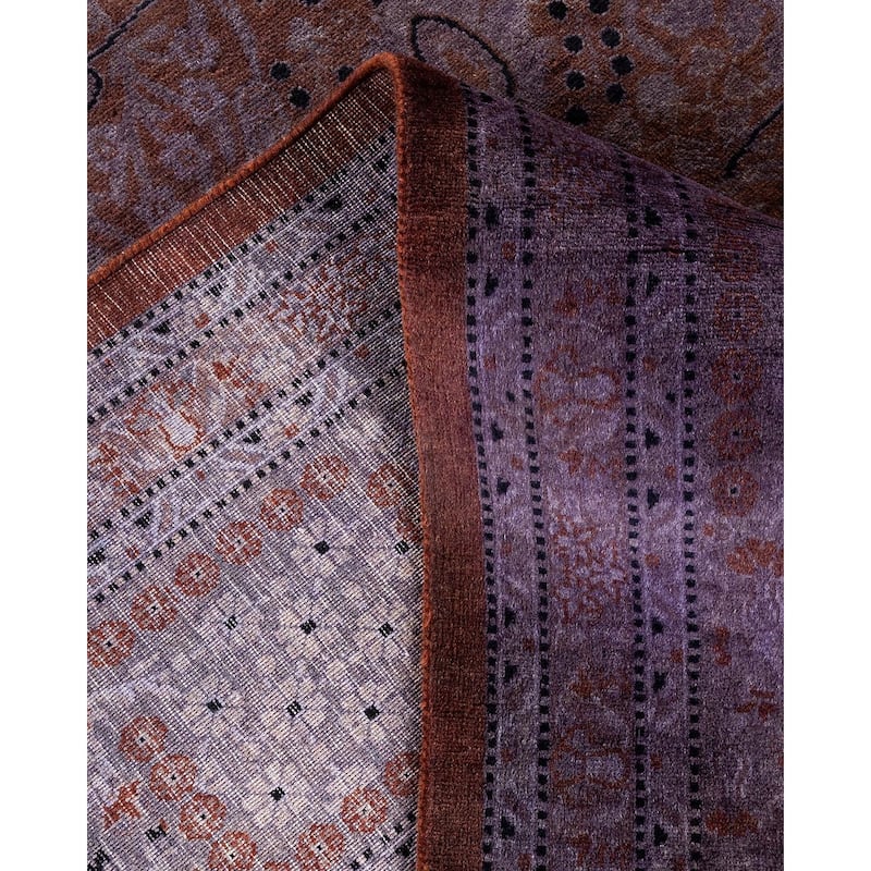 Overton Hand Knotted Wool Vintage Inspired Modern Contemporary Overdyed Purple Area Rug - 10' 2" x 14' 4"