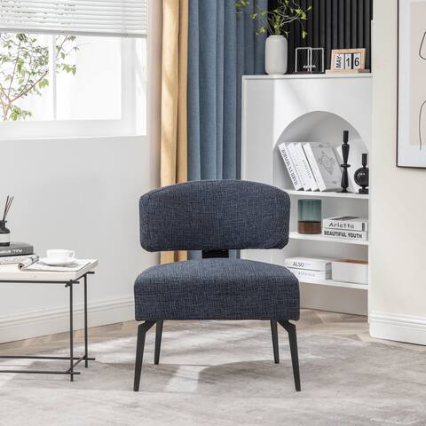 SEYNER Mid Century Modern Upholstered Acccent Wingback Chair with Metal Legs
