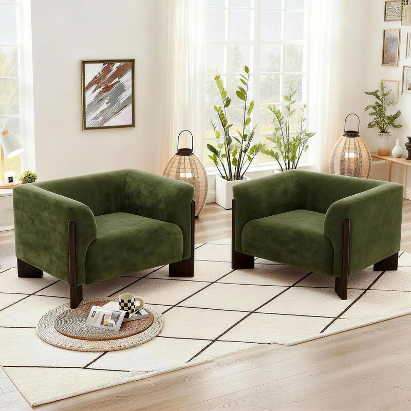2 set Modern Upholstered Arm Club Chair