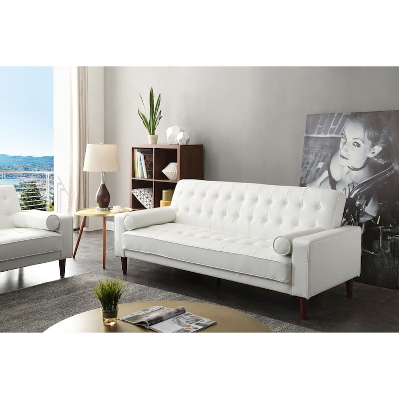 Andrews Faux Leather Sofa Bed - White