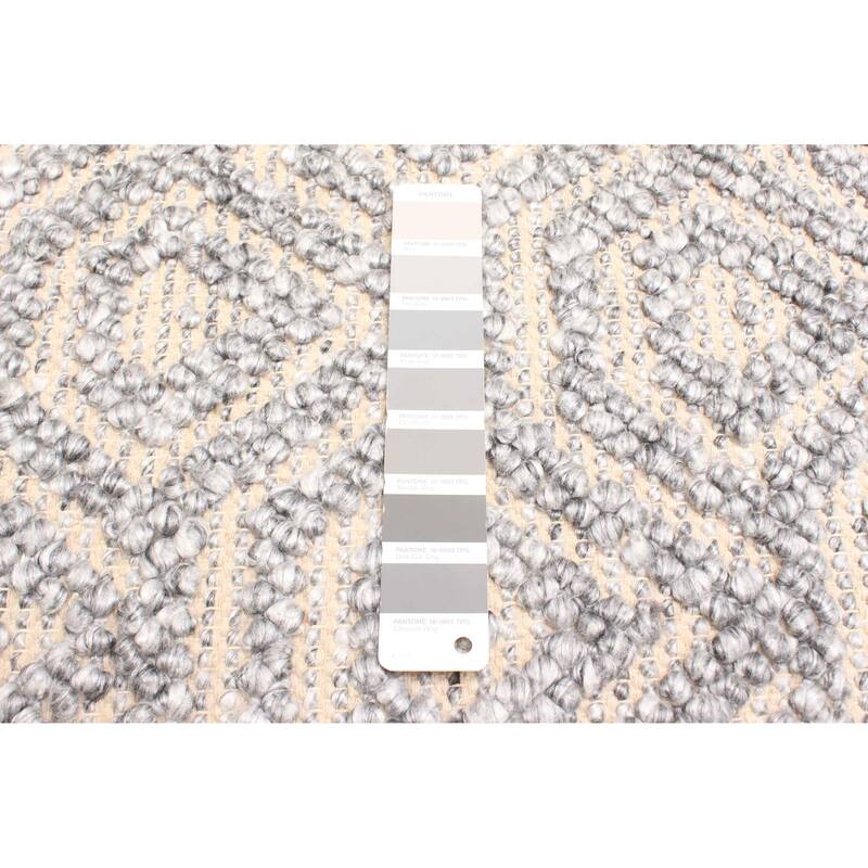ECARPETGALLERY Braid weave Sienna Grey Wool Rug - 5'3 x 7'6