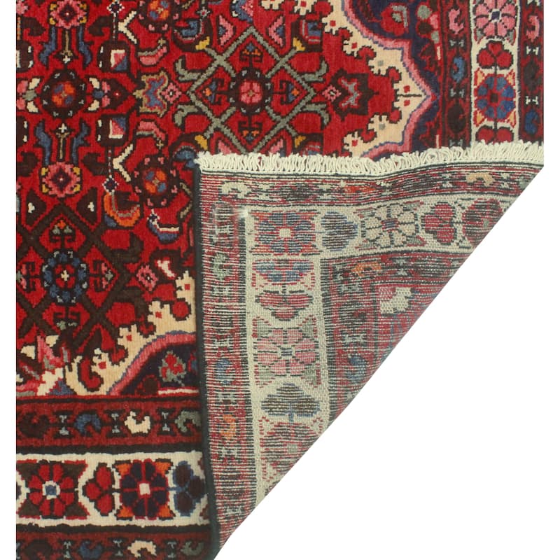 Fine Vintage Distressed Alf Red/Ivory Runner - 3'8" x 10'11"