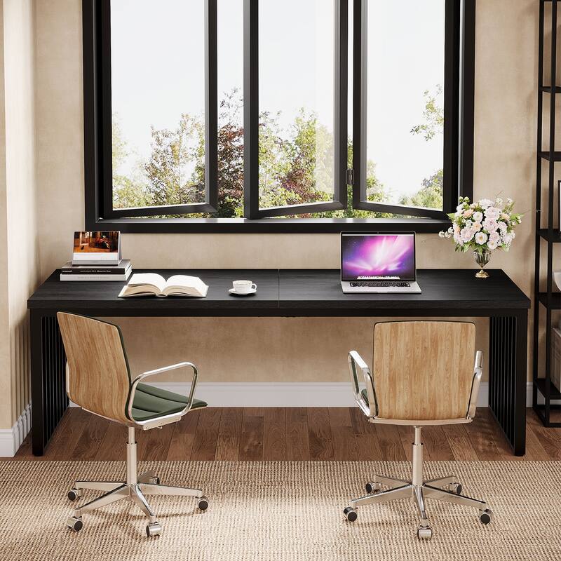 78.74" Extra Long Computer Desk, Double 2-Person Desk, Workstation Writing Study Table for Home Office