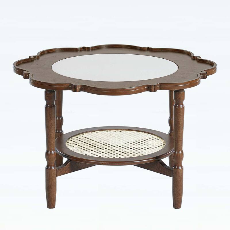 Mid-Century Style Coffee Table,2-Tiered Design for Modern Living