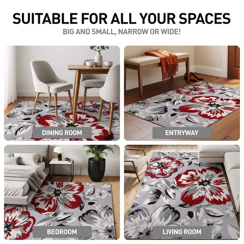 World Rug Gallery Modern Floral Design Area Rug