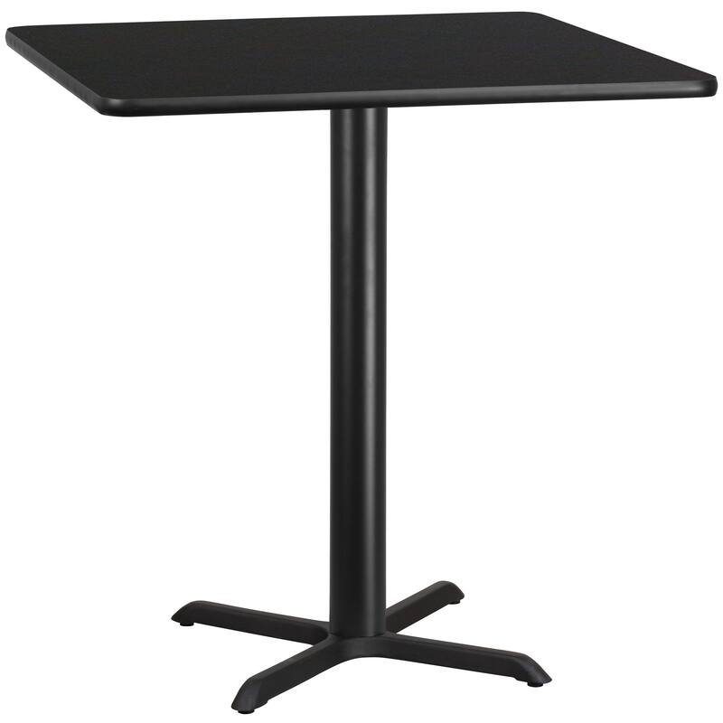 42'' Square Laminate Table Top with 33'' x 33'' Table Height Base - 42" - Black