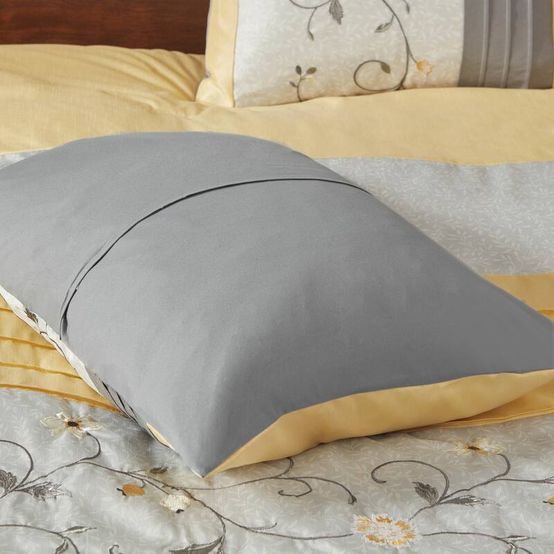 GDF Studio - Embroidered 7-Piece Comforter Set with Decorative Pillows