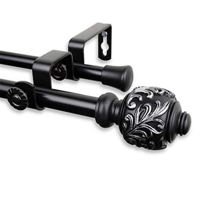 Modern 5/8 Inch Double Curtain Rod with Clean Contemporary Design, Ideal for Layering Sheer and Blackout Panels - 120