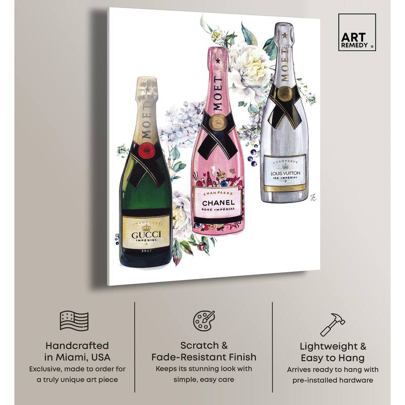 Doll Memories - Champagne Floral Acrylic by Art Remedy, Ready to Hang