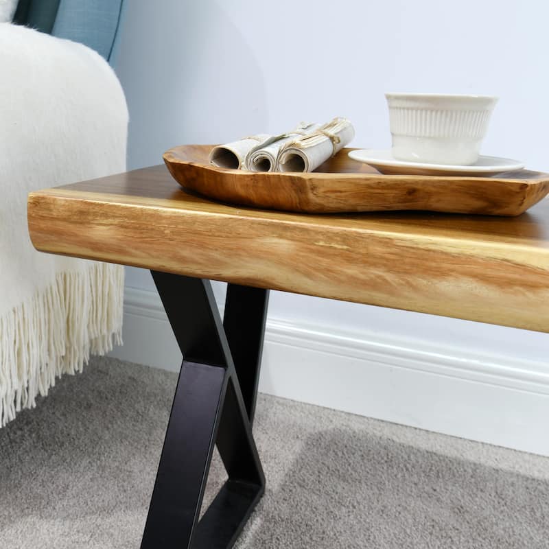 Natural Wood Rectangle Bench