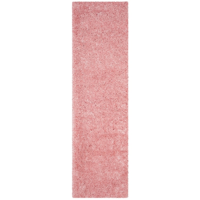 SAFAVIEH Polar Shag Alabama Glam Solid 3-inch Extra Thick - 2' 3" x 10' - Light Pink - Runner