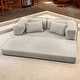 preview thumbnail 152 of 179, Jaxx Unsofa Modular Convertible Sectional Sofa with Fold Out King Sleeper Bed 2-Seat Sofa. - Corduroy Stucco Grey