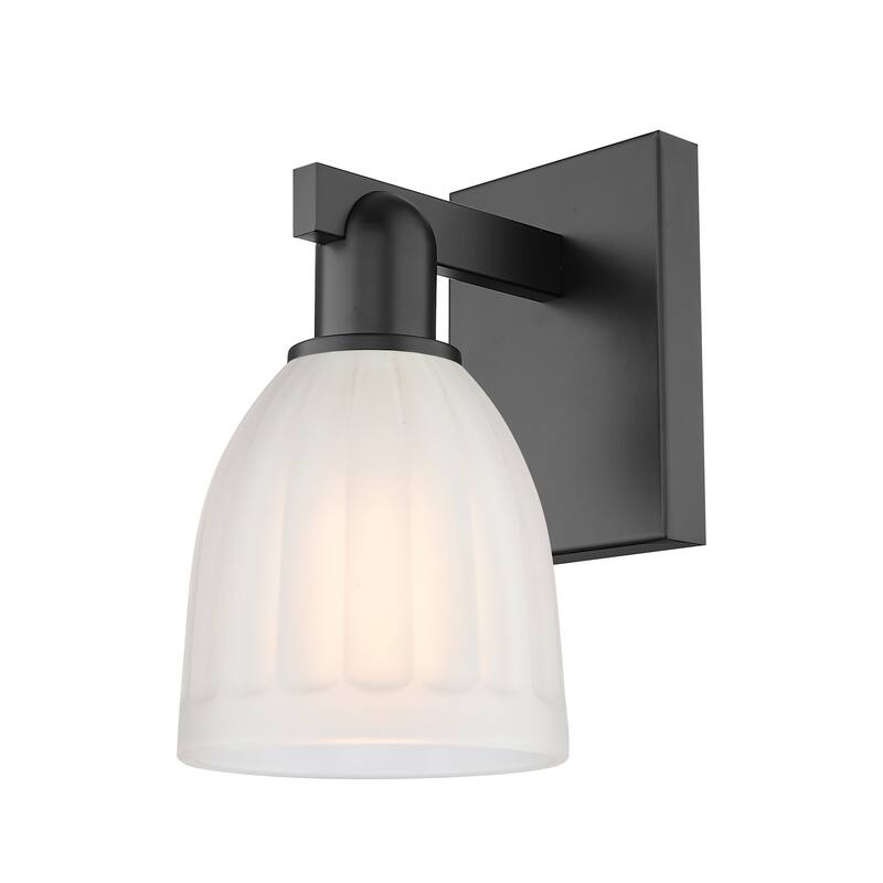 Innovations Lighting 716-1W-12-6 Brookfield Sconce Brookfield 12" Tall - Matte Black / White