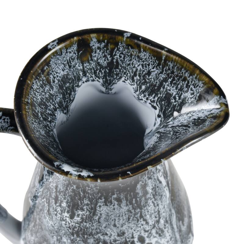 Elk Home Gallemore Black Earthenware 6 Inch Wide Pitcher